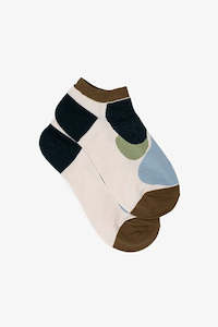 Antler: Abstract Ankle Sock - Olive
