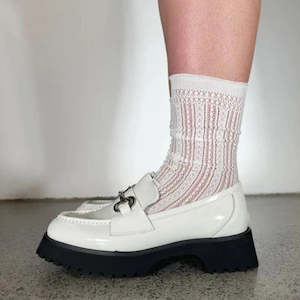 Minx: Stripe Delight Sock - White