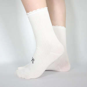 Bow Sock - White