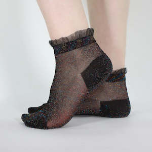 Glitter Frill - Black/Rainbow