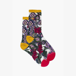Accessories: Floral Vines Sheer Sock