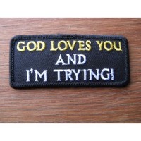 Products: God Loves You Embroidered Patch