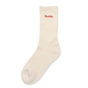 Designs: HEMP CREW SOCKS - NATURAL W/ LOGO