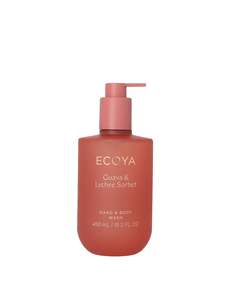 ECOYA Hand & Body Wash Guava & Lychee Sorbet 450ml