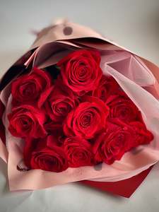 All Flowers: Twelve Red Roses — Classic Rose Bouquet Upper Hutt | Bud Florists