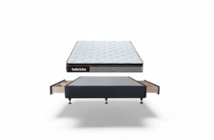 New Year Sale: Standard Drawer Bed Base & Pocket Spring Mattress - Queen