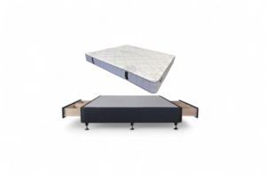 New Year Sale: Standard Drawer Bed Base & SleepMax Essential Mattress - Queen