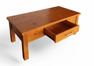 Coffee Tables: Coffee Table with Drawer - Honey