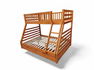 Smart Bed Side: Starlink - Wooden Bunk Bed with Drawers