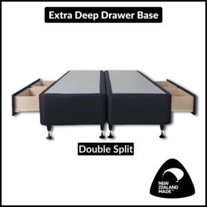 Extra Deep Drawer Bed Base Size - Double Split (NZ Made)