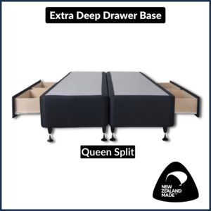 Extra Deep Drawer Bed Base Size - Queen Split (NZ Made)