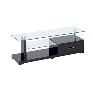 Glass TV Unit Black 1.4m – Budget Furniture