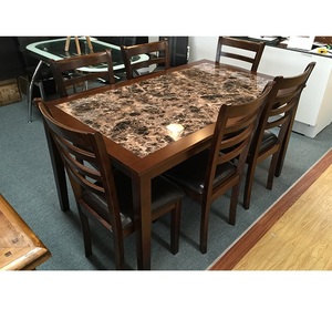 Marble Look Dining Suite 1.5 x 0.9 M – Budget Furniture