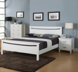 White Pearl Bed – Budget Furniture