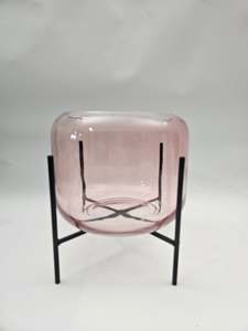 Products: Pink Glass Vase w/ Stand