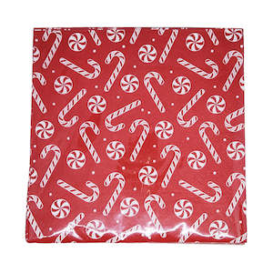 Napkins: Candy Cane Christmas Napkins - Lunch 20 Pkt