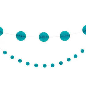 Disney Fairies Tinkerbell Party: Teal Honeycomb Ball Garland
