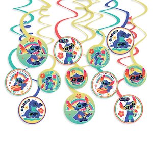 Stitch Hanging Swirl Decorations - 12 Pkt
