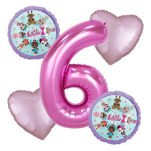 Lol Surprise Dolls Party: LOL Surprise Number Balloon Bouquet