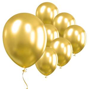 Value Balloons Pack of 10 - Chrome Gold