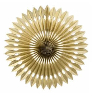 Aladdin Party: Metallic Gold Hanging Fan 40cm