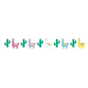 Llama Party Shaped Banner