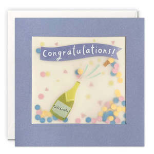 James Ellis Congratulations Champagne Shakies Card