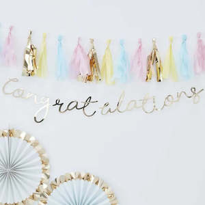 Ginger Ray Gold Congratulations Banner