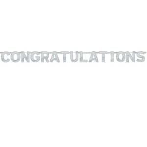 Congratulations Silver Letter Banner