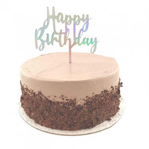 Iridescent Happy Birthday Cake Topper