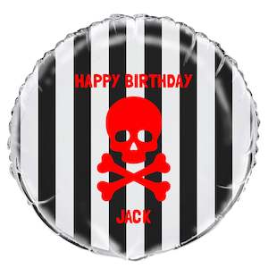 Black & White Personalised Pirate Foil Balloon