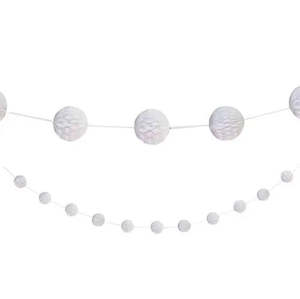 The Nightmare Before Christmas Party: White Honeycomb Ball Garland