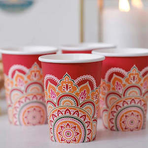 Ginger Ray Multicoloured Paper Diwali Cups - 8 Pkt