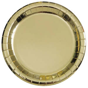 Roaring 20s Great Gatsby Party: Metallic Gold Plates - Dinner 8 Pkt