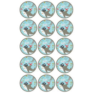 Shark Party: Ahoy Edible Cupcake Images
