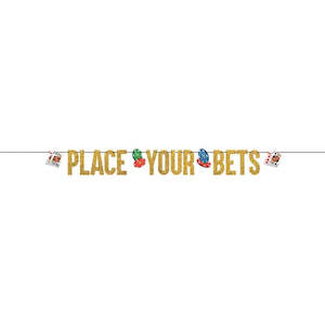 Casino Party: Roll The Dice Casino Place Your Bets Ribbon Banner