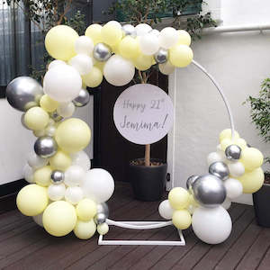 Sunshine Shimmer Balloon Frame Backdrop Hire