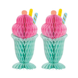 Pastel Ice Cream Honeycomb Decorations - 2 Pkt