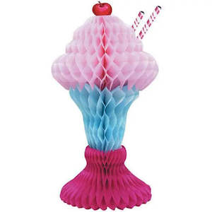 50s Party: Ice Cream Sundae Honeycomb Centrepiece