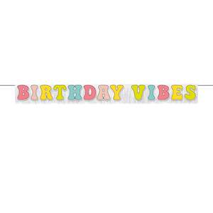 Flower Power Birthday Vibes Banner