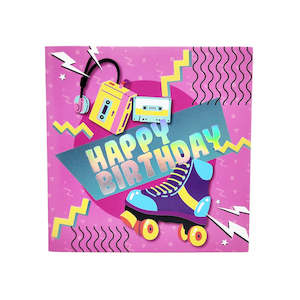 Roller Skate 80's Happy Birthday Card