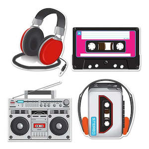 80s Party: 80s Cassette Player & Headphones Cutout Decorations
