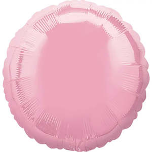 Plain Round Foil Balloons: Iridescent Pearl Pink Round Foil Balloon
