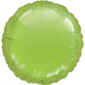 Plain Round Foil Balloons: Metallic Lime Green Round Foil Balloon