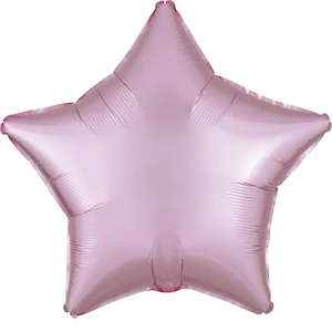 Plain Star Foil Balloons: Satin Luxe Pastel Pink Star Foil Balloon