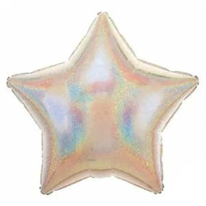 Plain Star Foil Balloons: Holographic Star Silver Dazzler Foil Balloon