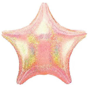 Holographic Star Pastel Pink Dazzler Foil Balloon