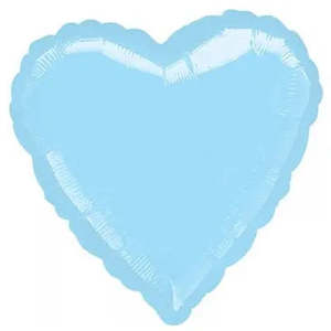 Plain Heart Foil Balloons: Pastel Blue Heart Foil Balloon