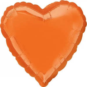 Plain Heart Foil Balloons: Metallic Orange Heart Foil Balloon