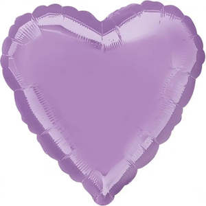 Plain Heart Foil Balloons: Pearl Lavender Heart Foil Balloon